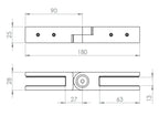 Glasverbinder verstellbar, für Glasstärke 12.00 - 12.76 mm, V4A