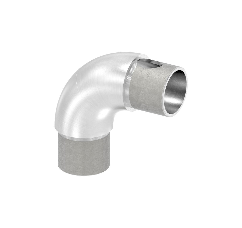 Edelstahl Rohrbogen 90°, stufenlos um 360° drehbar, zum Einstecken ins Rohr, V2A / V4A