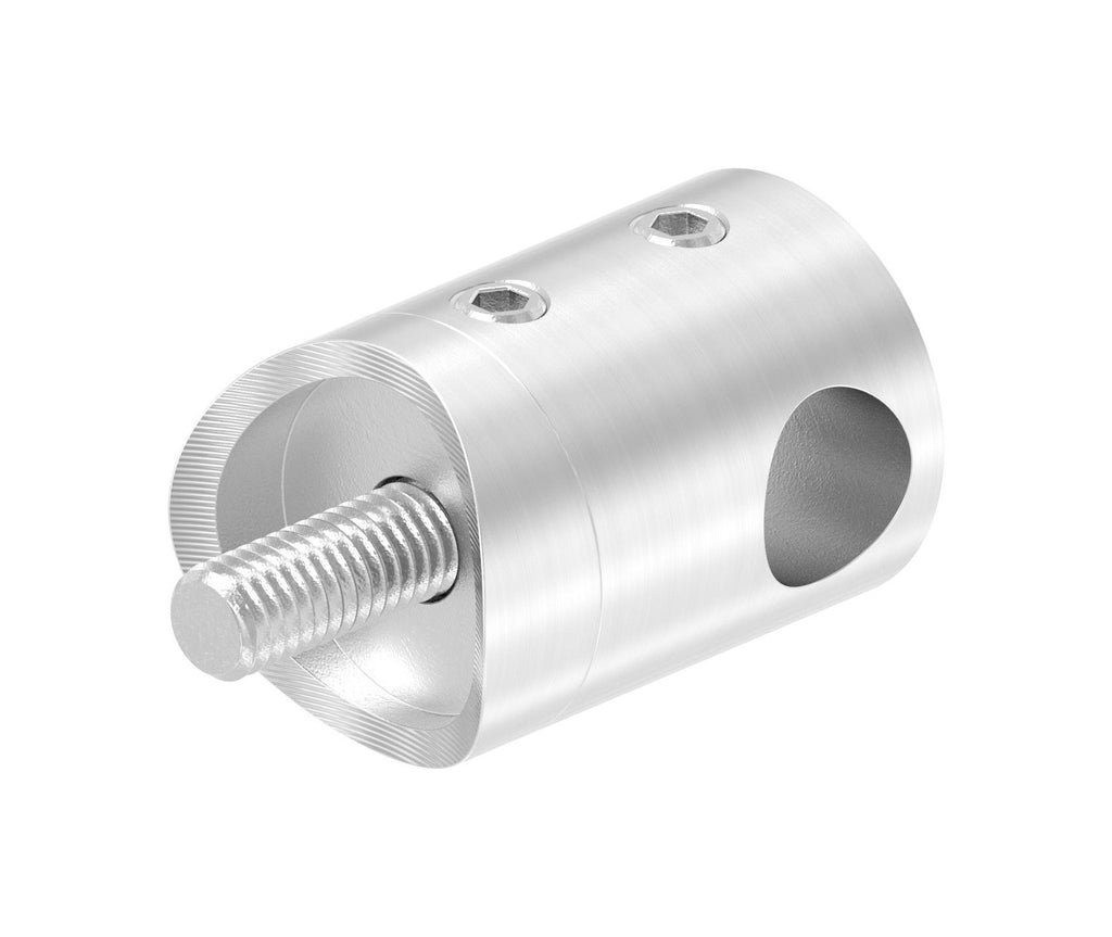 Querstabhalter Ø 22 mm, mit Durchgangsbohrung, V2A / V4A