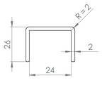Kantenschutzprofil EASY 28 x 26 x 2 mm, V2A / V4A