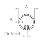 Klemmprofil rund, Länge 3 m, für Blech, V2A