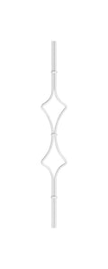 Designstab mit Edelstahlbund, Länge 950 mm, V2A