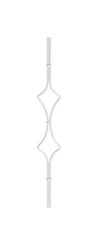 Designstab mit Edelstahlbund, Länge 950 mm, V2A