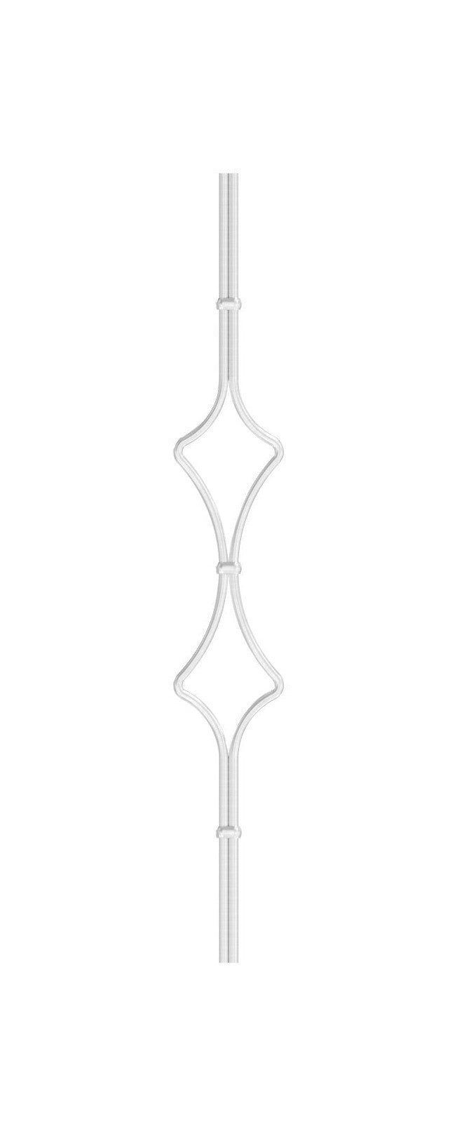Designstab mit Edelstahlbund, Länge 950 mm, V2A