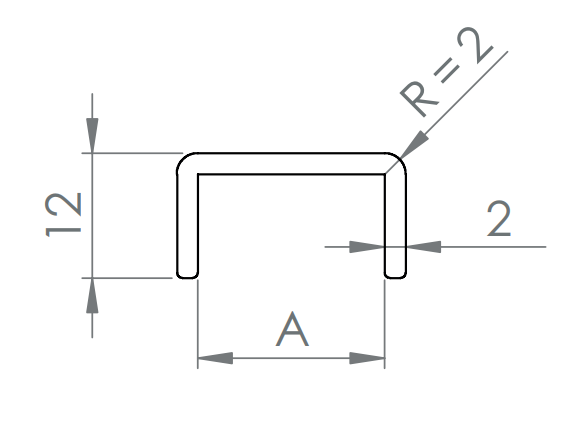 Kantenschutzprofil SLIM, Alu eloxiert E4/EV1, Edelstahlfinish