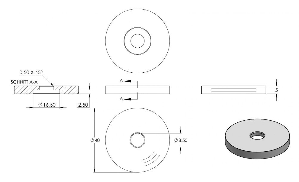 Zeichnung BRENK-fix® Verlängerungsstück 5 mm