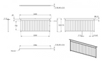 Zeichnung Französisches Balkongitter Breite 2200 mm