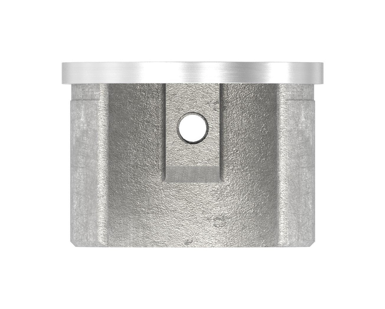 Endkappe flach für Rund-Nutrohr, Edelstahl, V2A / V4A