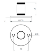 Edelstahl Wand- und Bodenanker für Rundrohre, mit Rändelung und Fase, 2 Bohrungen, V2A / V4A