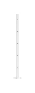 Edelstahlpfosten zur Bodenmontage, Länge 880 mm, 5 x M6 Fließformgewinde, V2A