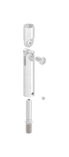Gelenkstift Edelstahl, 360° drehbar, 1 x Außengewinde, 1 x Innengewinde, V2A / V4A