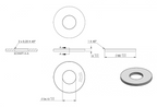 Zeichnung Ankerplatte Ø 80 x 6 mm, Mittelbohrung Ø 33,7 mm