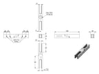 Glasverbinder verstellbar, für Glasstärke 12.00 - 12.76 mm, V4A