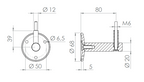 verschraubter Handlaufhalter mit Durchgangsbohrung und Linsenkopfschraube, V2A