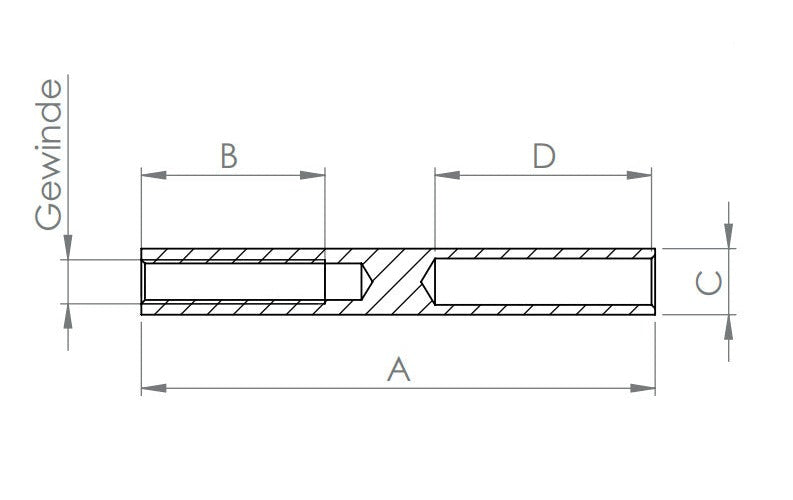 Gewindeterminal für Drahtseil, mit Innengewinde, zum Selbstverpressen, V2A