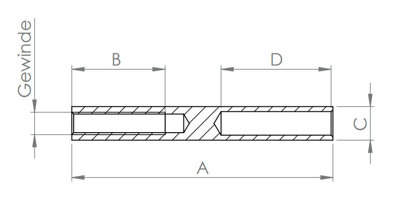 Gewindeterminal für Drahtseil, mit Innengewinde, zum Selbstverpressen, V2A