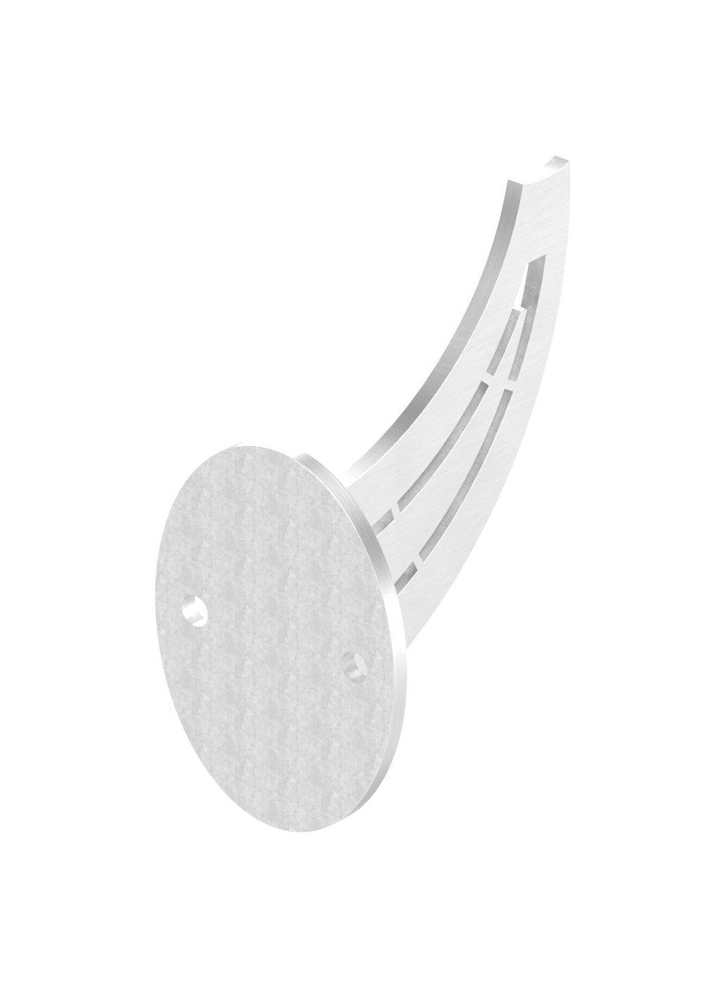 Handlaufträger zum Anschrauben, Stärke 4 mm, mit ovaler Ronde mit 2 Bohrungen, V2A