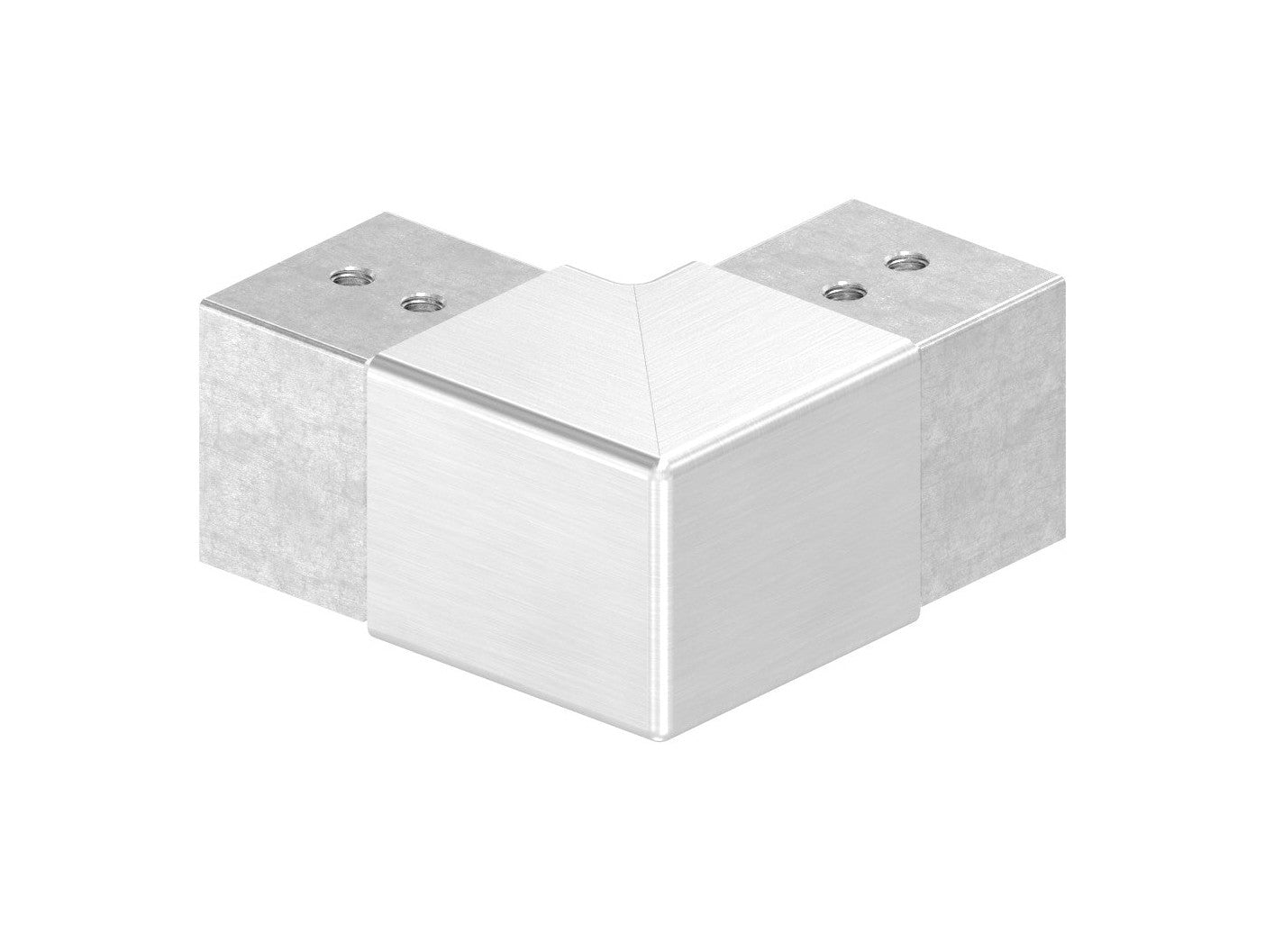 Eckbogen horizontal / Verlaufsecke 90° für Quadrat-Nutrohr, V2A / V4A