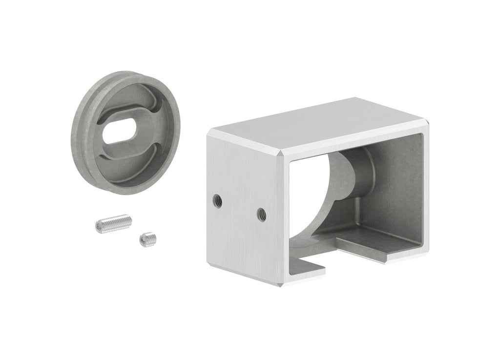 Wandhalter für Rechteck-Nutrohr 60 x 40 x 1,5 mm, Ausführung rechts oder links, V4A