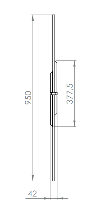 Designstab, Länge 950 mm, V2A