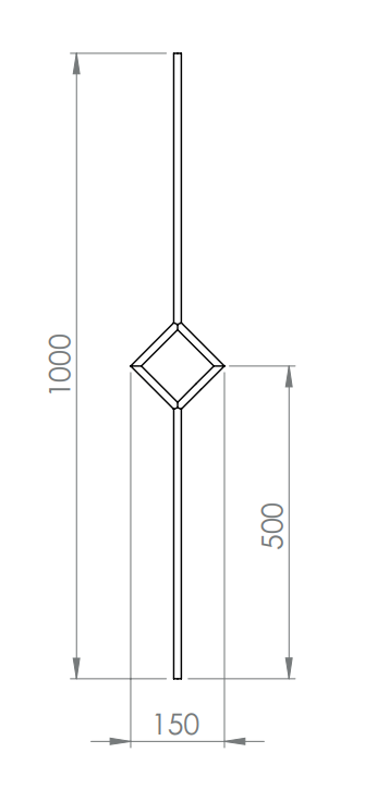 Zierstab, Länge 1000 mm, V2A