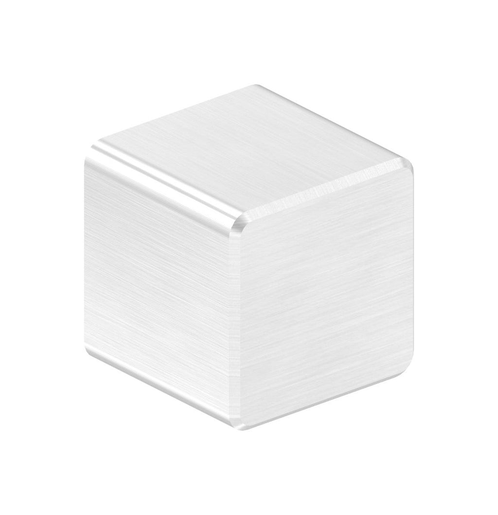 Edelstahl Endkappe flach, Vollmaterial, für Vierkantrohr, zum Kleben, V2A