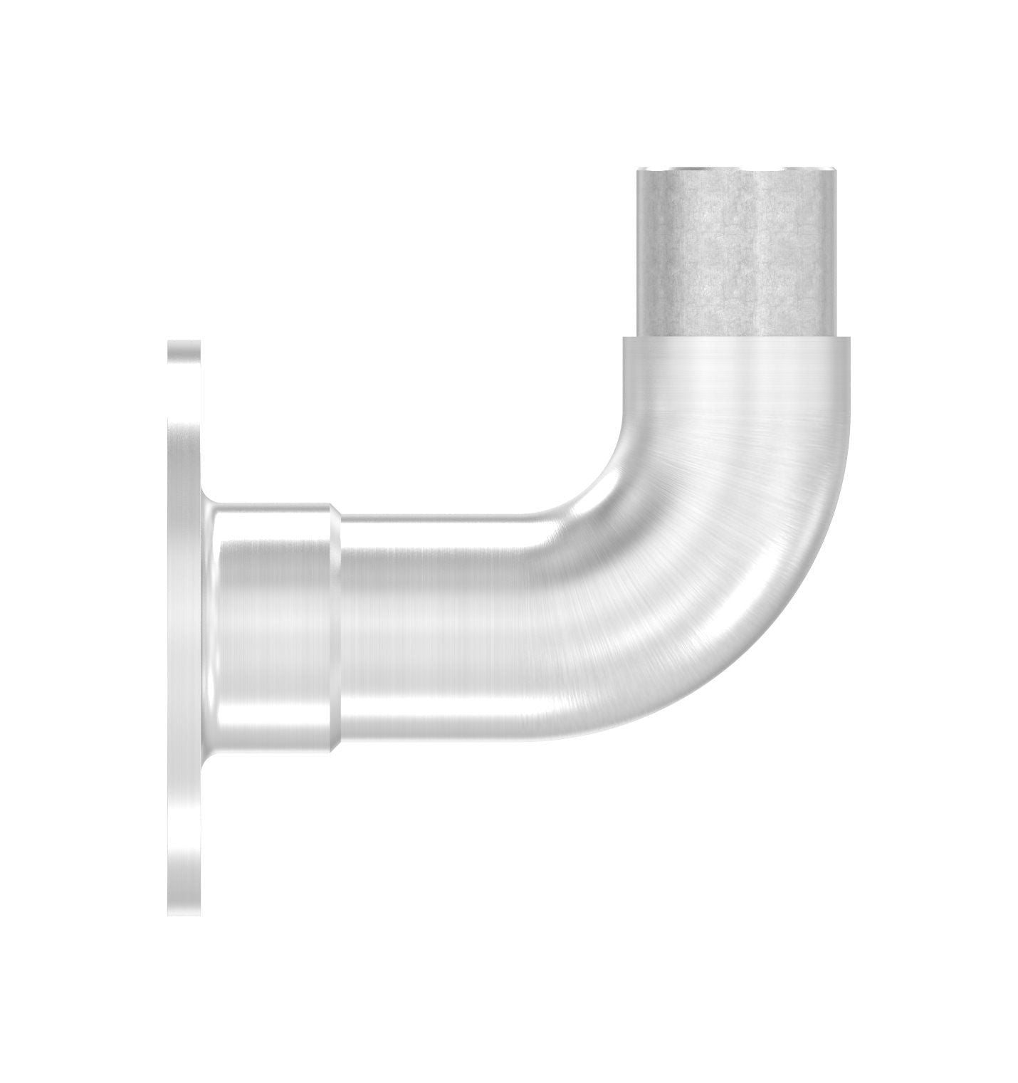 Edelstahl Wandhalter 90° für Rundrohre, abgerundete Form, zum Einstecken ins Rohr, V2A