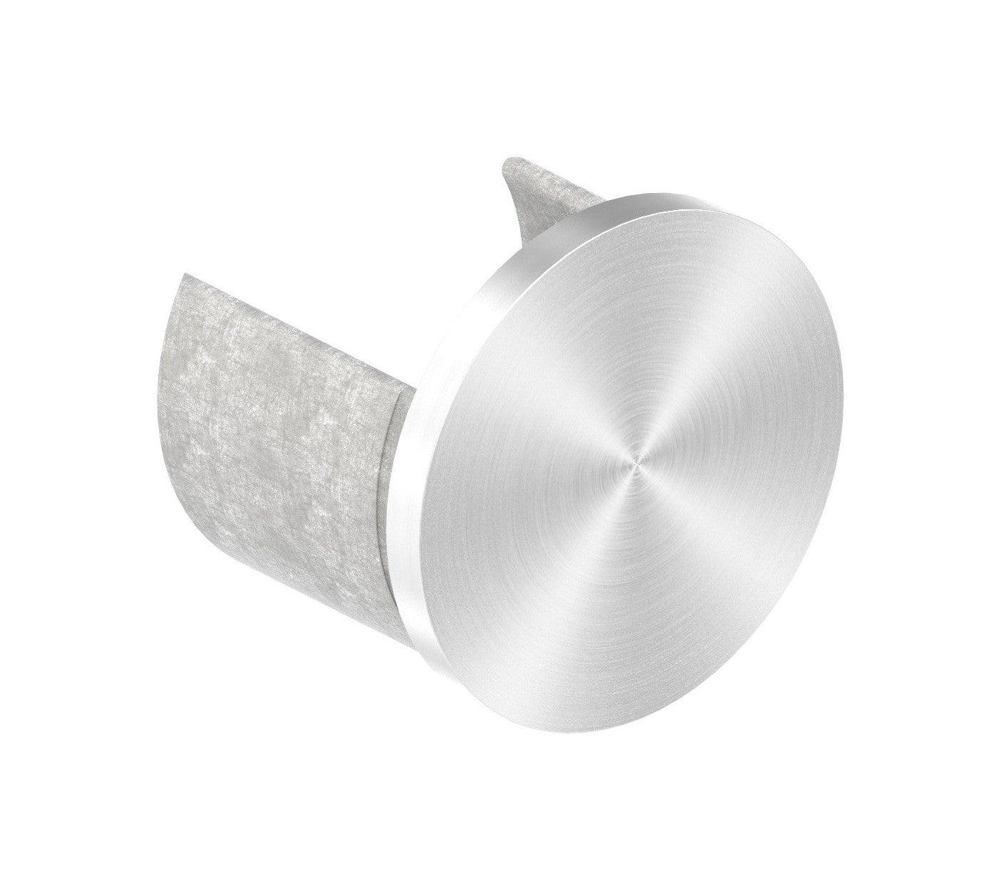 Endkappe flach für Rund-Nutrohr, Edelstahl, V2A / V4A