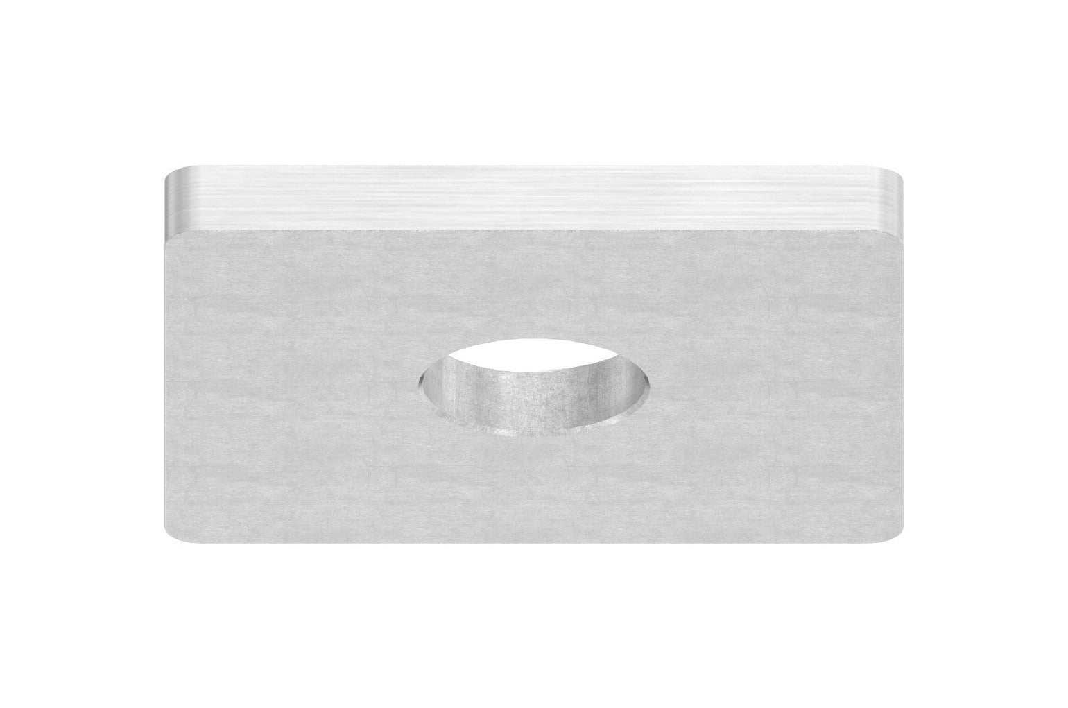 Edelstahl Flachkappe für Quadratrohre, mit Bohrung, Vollmaterial, zum Aufschweißen, V2A / V4A