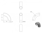 Zeichnung Schweißbogen Ø 33,7 mm