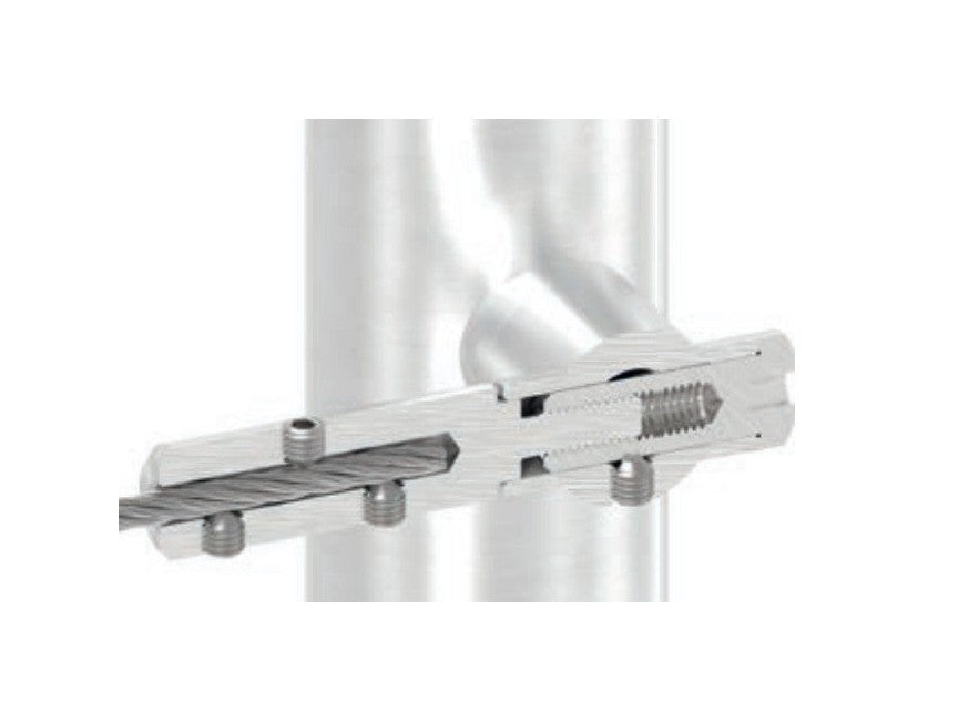 Querstabhalter Ø 22 mm, mit Durchgangsbohrung, V2A / V4A