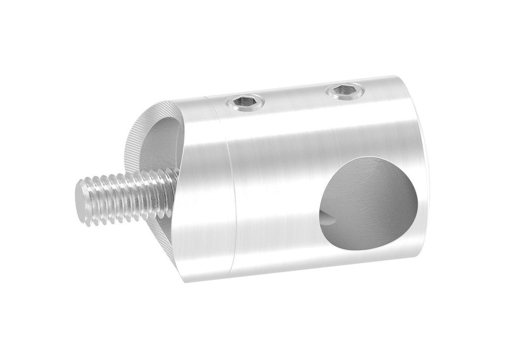 Querstabhalter mit Anschluss für Ø 33,7 mm, Sackloch Ø 12,2 mm