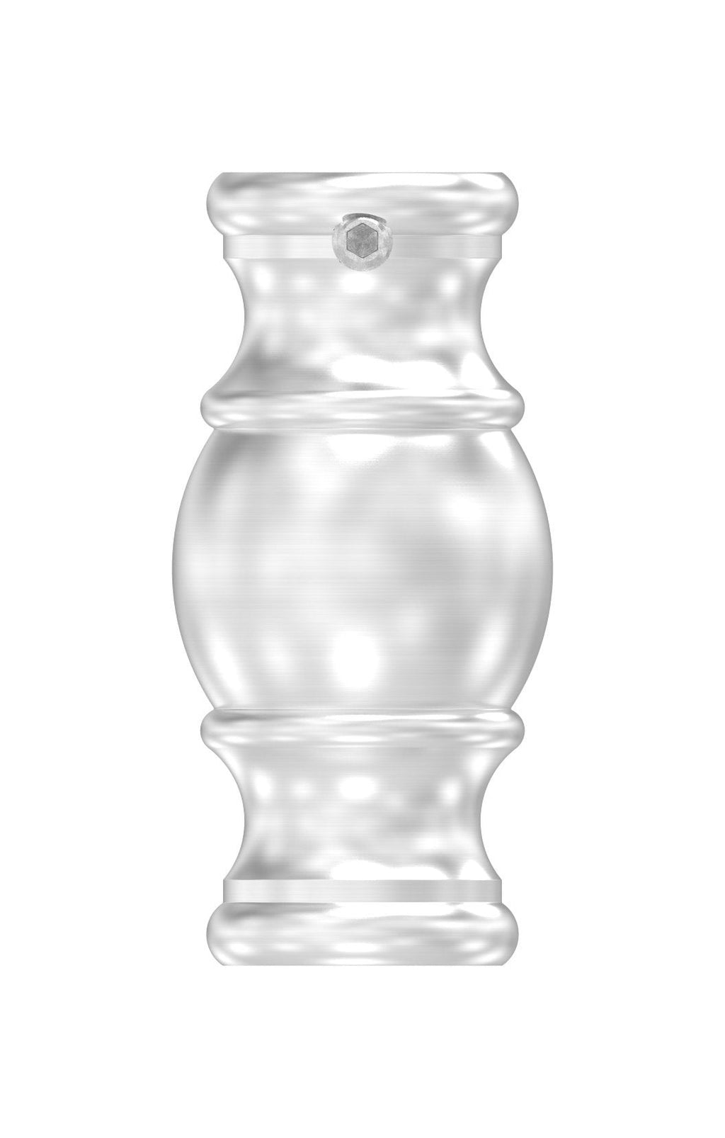 Edelstahl Zierhülse mit Durchgangsbohrung, Höhe 52 mm, V2A