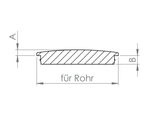 Edelstahl Rohrabschlussstopfen leicht gewölbt, Vollmaterial, mit Nase, zum Einschlagen, V2A