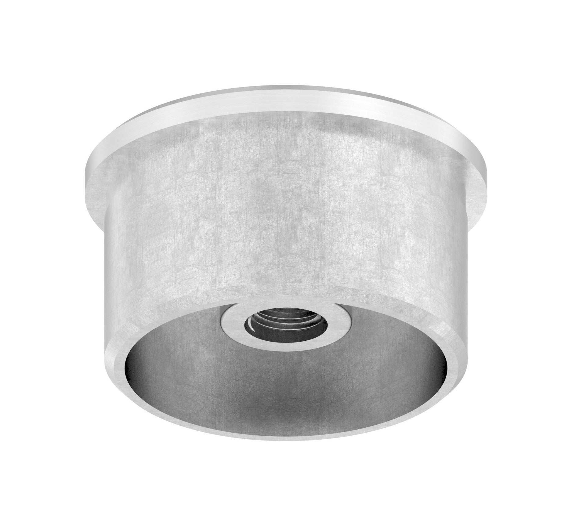 Edelstahl-Stopfen zum Einkleben, flach, hohl, mit Innengewinde M8 / M10, V2A
