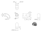 Zeichnung Rohrbogen für Rohr Ø 33,7 x 2,0 mm