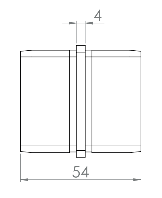 Edelstahl Verbinder Rechteckrohr-Verbinder, zum Einstecken ins Rohr, V4A
