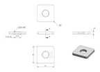 Zeichnung Flachkappe für Rohr 30 x 30 mm