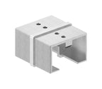 Rohrverbinder für Rechteck-Nutrohr 60 x 40 x 1,5 mm, V2A