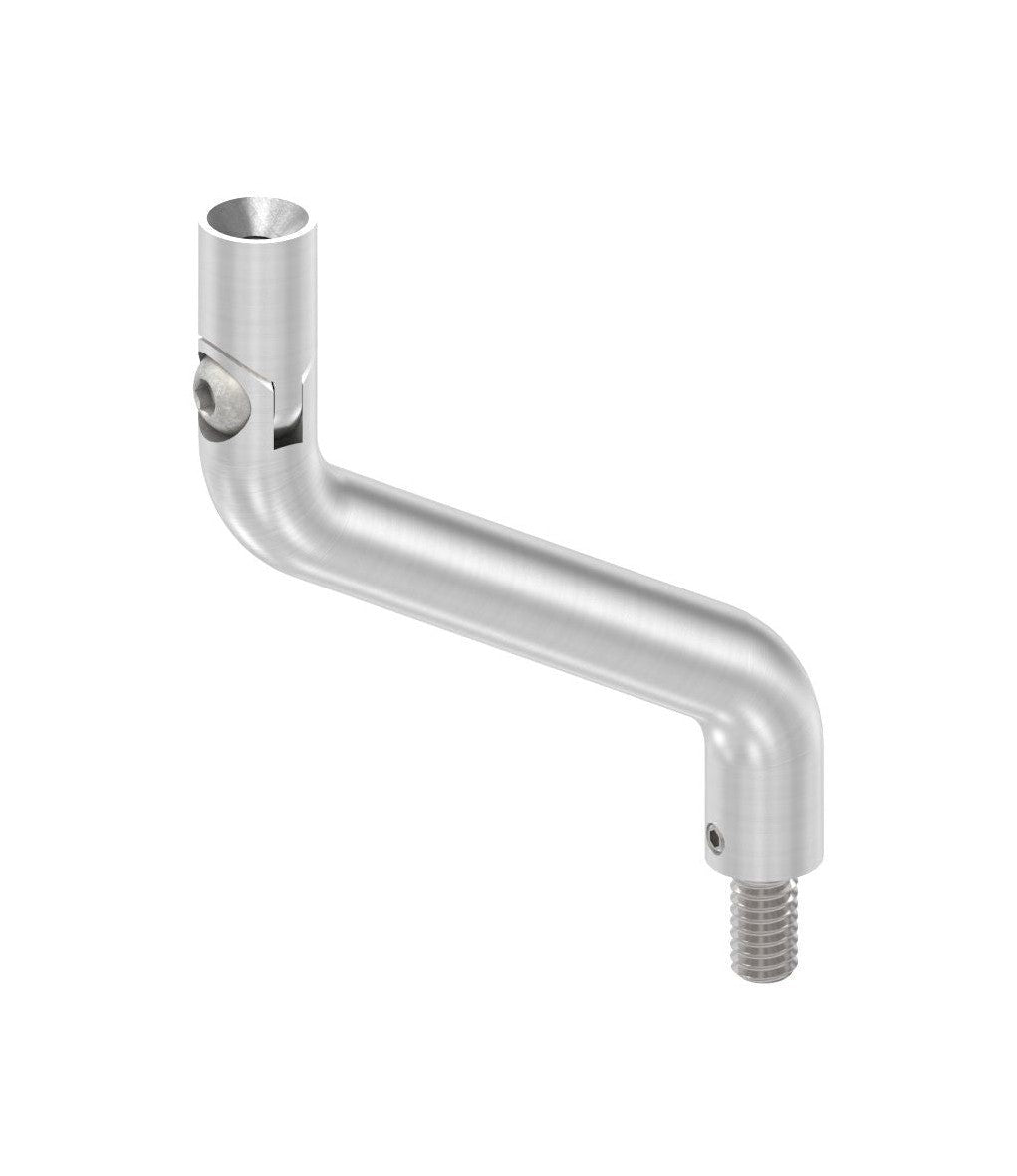 Gelenkbügel Edelstahl 2 x 30° gebogen, 360° drehbar,1 x Außengewinde, 1 x Innengewinde, V2A
