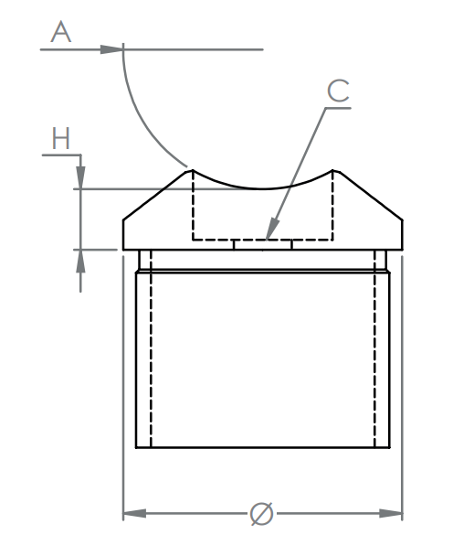 Adapter für Anschluss Rund-Nutrohr, V2A / V4A
