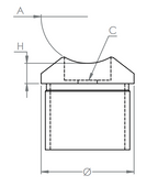 Adapter für Anschluss Rund-Nutrohr, V2A / V4A