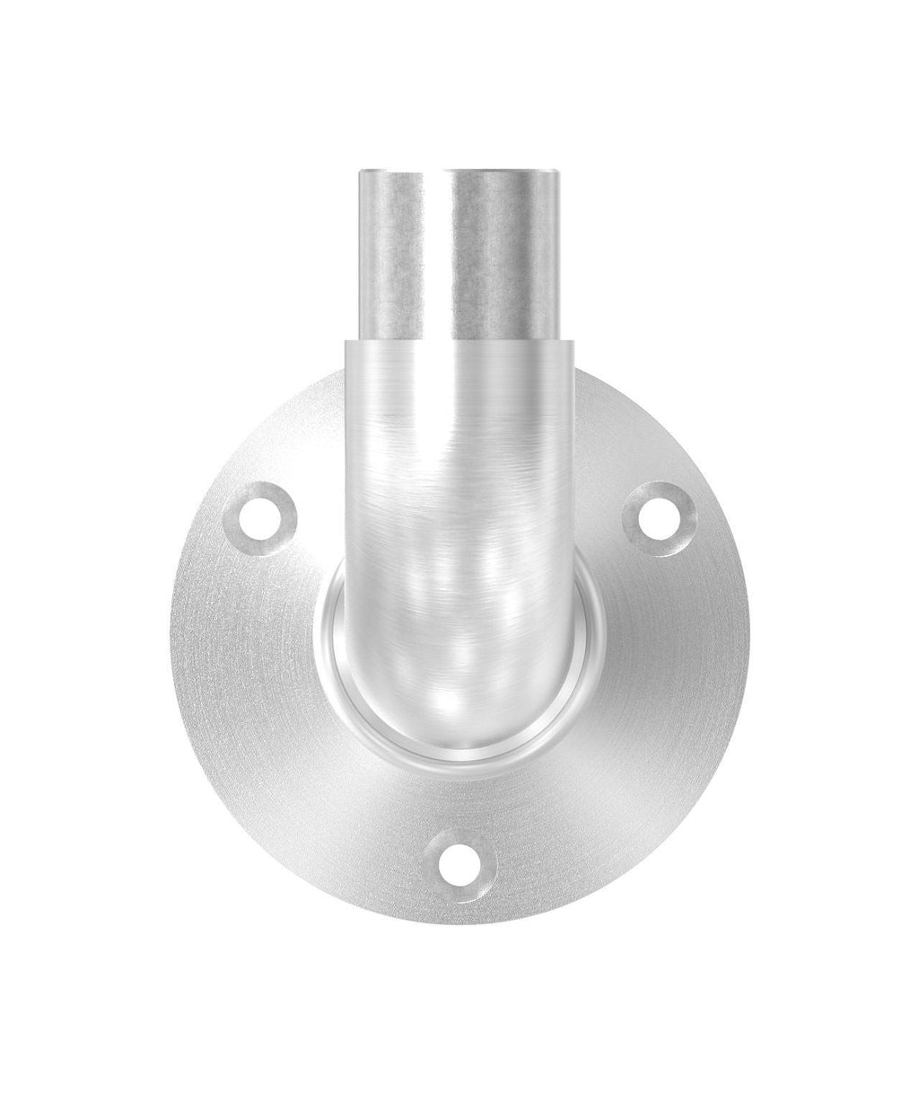 Edelstahl Wandhalter 90° für Rundrohre, abgerundete Form, zum Einstecken ins Rohr, V2A