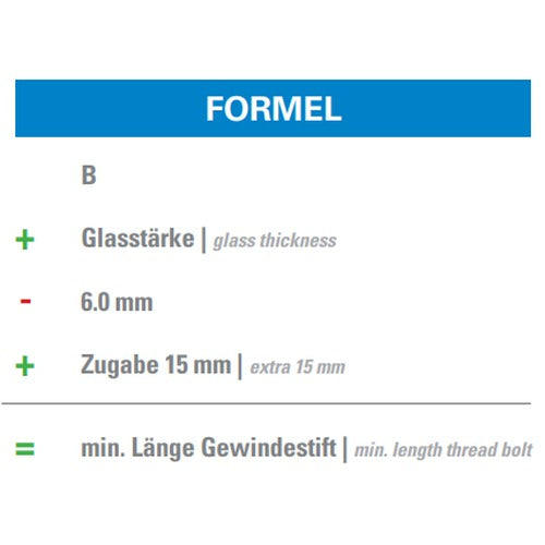 Glaspunkthalter Ø 30 mm selbst zusammenstellen, Oberteil inklusive Gummis, V2A