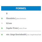 Glaspunkthalter Ø 30 mm selbst zusammenstellen, Unterteil mit Durchgangsbohrung, V2A