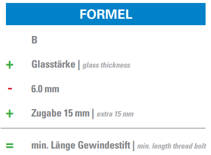 Glaspunkthalter Ø 30 mm selbst zusammenstellen, Unterteil mit Durchgangsbohrung, V2A
