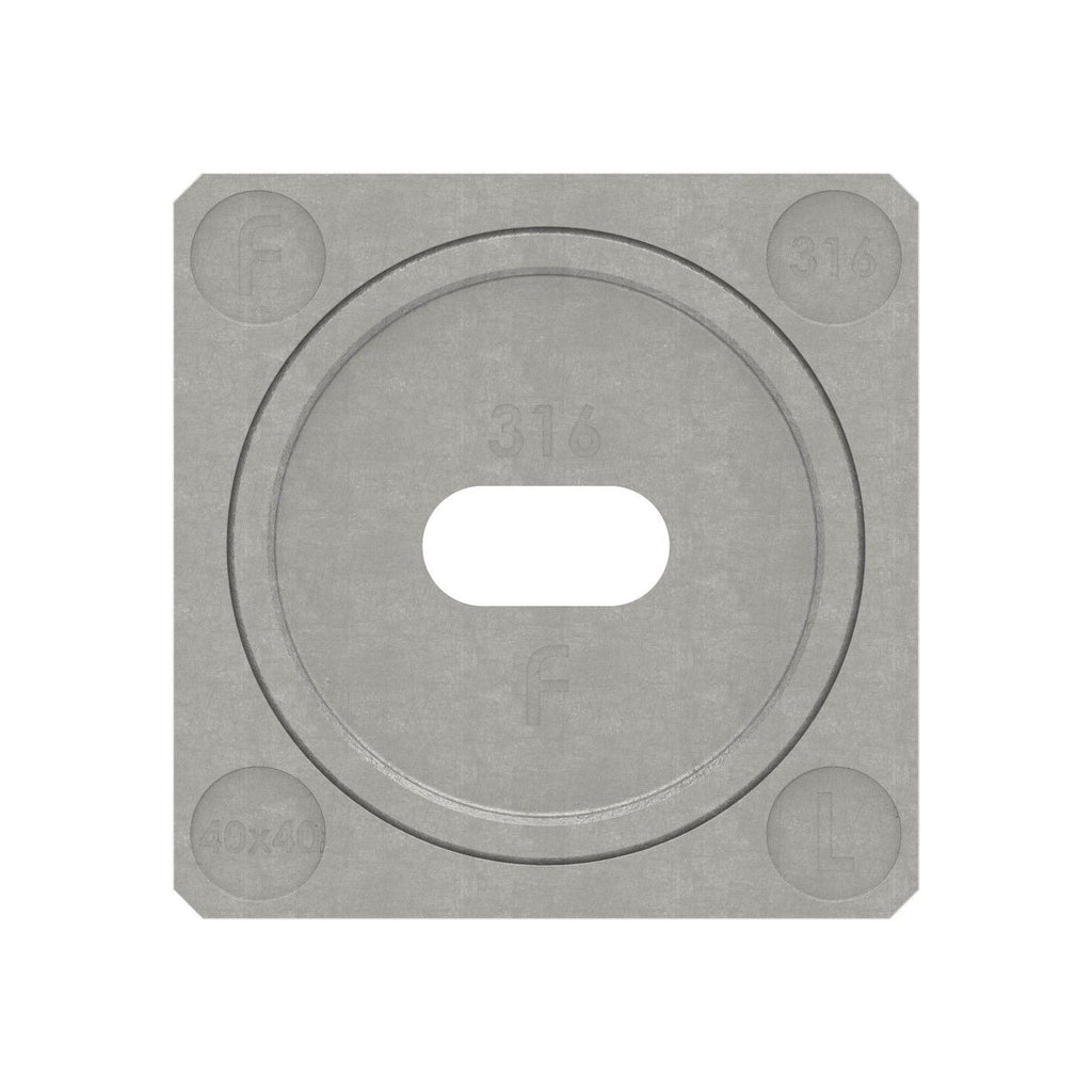 Wandhalter für Quadrat-Nutrohr 40 x 40 x 1,5 mm, rechts oder links, V4A