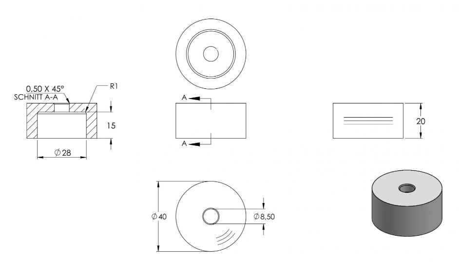 Zeichnung BRENK-fix® Verlängerungsstück 20 mm