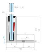 Alu-Profil eleganza STRONG, Holmlast 0.5 - 3.0 kN, zur aufgesetzten Montage