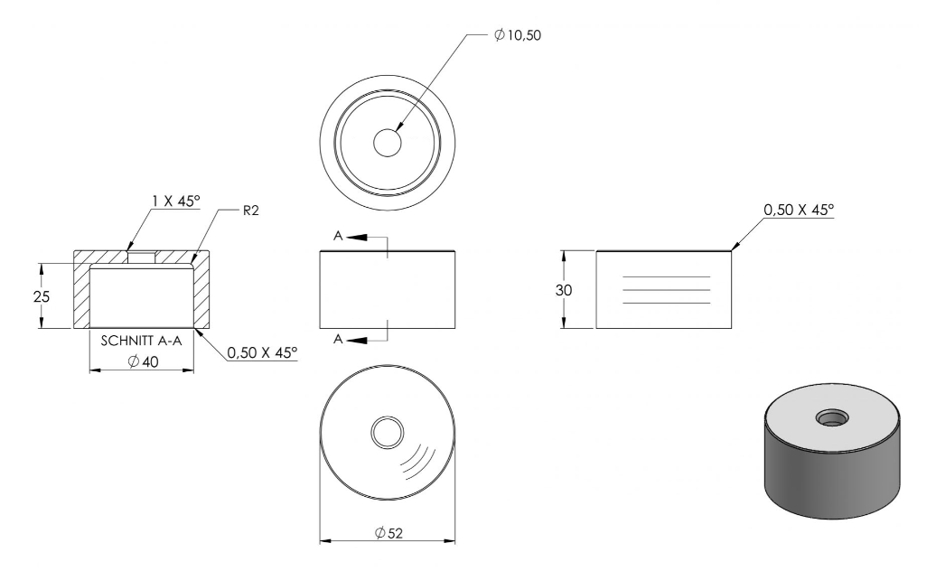 Zeichnung BRENK-fix® Verlängerungsstück 30 mm